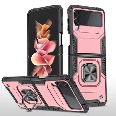 China Shockproof Shockproof Ring Holder Car Mount Kickstand Phone Case For Flip 4, Man Samsung Galaxy Z Mobile Cover for sale