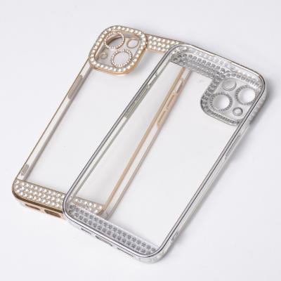 China Luxury Luxury Shockproof Diamond Glitter Phone Case For iPhone 14 13 TPU Soft Cell Phone Cover Electroplating Case for sale