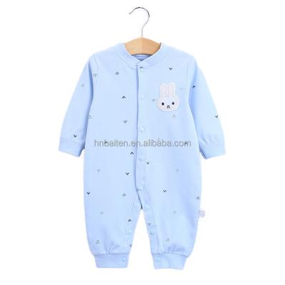 China Hot Sale Anti-Shrink Long Sleeve Baby Rompers 100% Cotton Newborn Baby Romper with Button Support OEM and ODM for sale