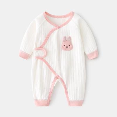 China Customized Anti-Shrink Baby Boy Girls Plain Rompers Jumpsuit Infant Warm Outfit Long Sleeve Clothes Homewear for sale