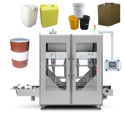 China Lube Oil Filling Machine 3KG--30KG Liquid Bottle Oil Pail Weighing Filler for sale