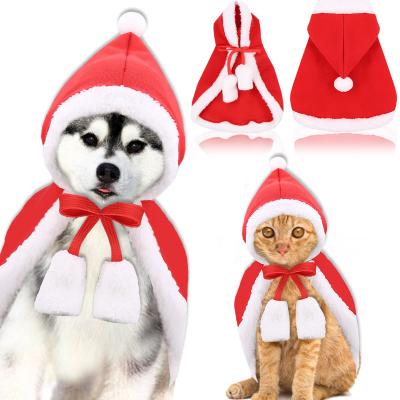 China Viable Dog Clothes Fall and New Winter Cat Accessories Pet Clothes Cat Christmas Little Red Hat Cape for sale