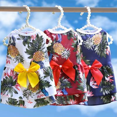 China New Design Costume Summer Sustainable Uppy Pet Clothing Small Dog Clothes Going Out Dress Hawaii Dog Clothes for sale