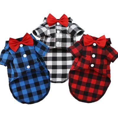 China Sustainable Hot Selling Plaid Pets Shirt High Quality Medium Small Dogs Classic Plaid Pets Shirt Link Dog Clothes Pet Supplies for sale