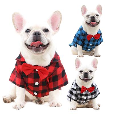 China Sustainable Hot Selling Plaid Pets Shirt High Quality Medium Small Dogs Classic Plaid Pets Shirt Link Dog Clothes Pet Supplies for sale