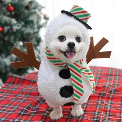 China Viable Dog Costume Funny Snowman Holding Halloween Christmas Dog Clothes Cosplay Dog Costume for sale