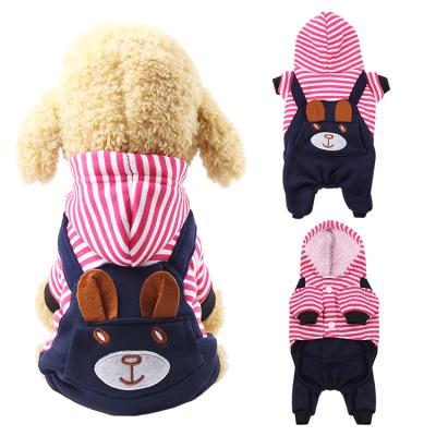 China Stored clothing accessories autumn winter suit bear designer four legged pet cat dog hoodies outfits clothes for sale