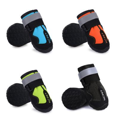 China Stocked Dog Shoes New Product Four Season Night Anti-reflective Kick Raising Water Repellent Dog Shoes for sale