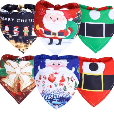 China Viable Wholesale Custom Printed Luxury Triangle Sublimation Christmas Cotton Dog Scarves Dog Bandana for sale