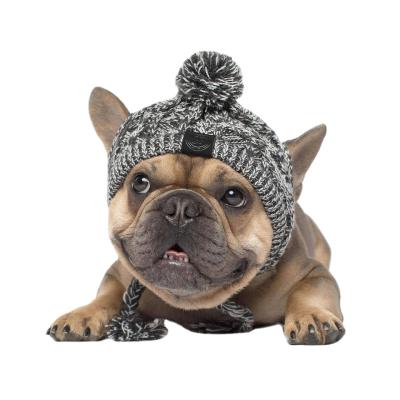 China Autumn winter sustainable fur ball keep knitting warm ball method freach bulldog hat pet headgear warm and windproof blowing new for sale