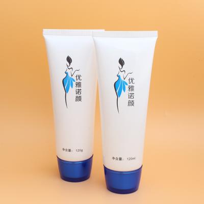 China 2021 new design face wash cosmetic unique packaging 100ml 120ml pe cosmetic facial detergent gel tube for sale