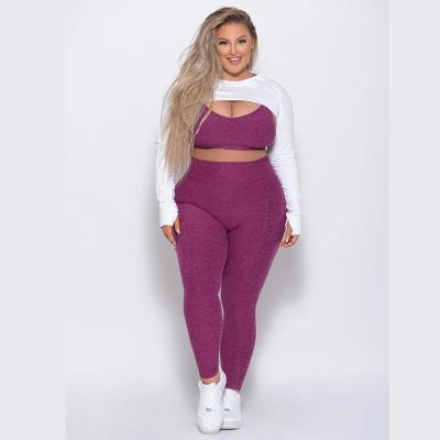 China Breathable Sportswear Fabric Back Bandage Bra Top Yoga Pants Set Plus Size Fitness Women's Activewear Leggings Set Woman for sale