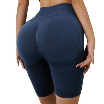 China Wholesale Breathable High Quality Seamless High Waisted Hip Peach Lift Shorts Yoga Fitness Abdominal Shorts for sale