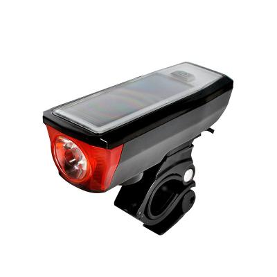 China Outdoor ABS+PC Silicone+Flood Wall Garden Usb All In One Mini Kit Solar Energy Bike Handlebar Bicycle Led Front Light Motorcycle for sale