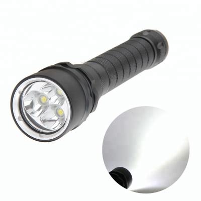 China 3000 High Lumen Camping Rechargeable Aluminum Waterproof Led Torch Diving Flashlight For Lighting for sale