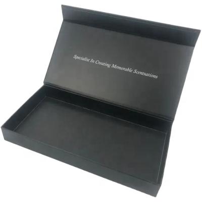 China Recycled Materials Logo Embossed Matte Black Rigid Magnetic Closure Custom UV Packaging Paper Gift Box for sale