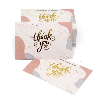 China High Quality Usage Custom Stickers Custom Logo Custom Fashion With Gold Foil Silver Foil Thank You Card Greeting Card Business Card for sale