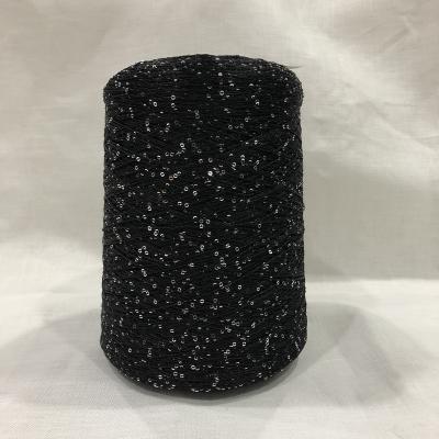 China Black Yarn Silver Anti-pilling Sequin Thread 2020 New Type 100% Polyester Fancy Yarn For Sweater for sale