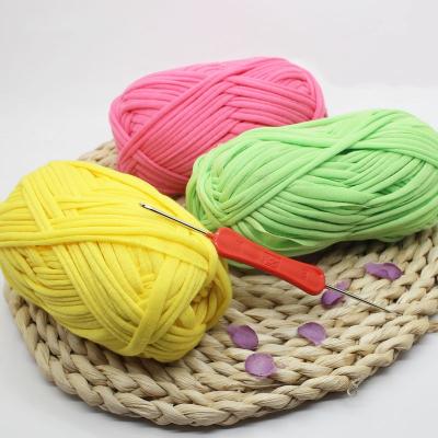 China 100% Recycled In-Stock Polyester T-Shirt Spaghetti Yarn For Hand Knitting (Consult supplier for shipping costs) for sale