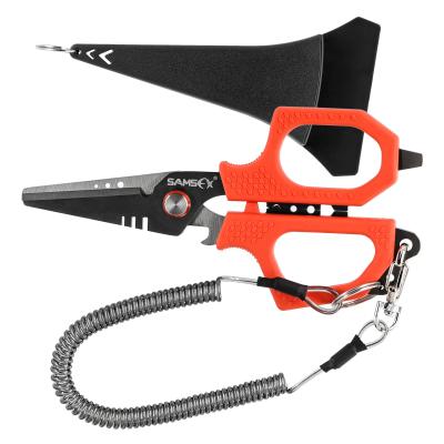 China Outdoor Activities Fishing SAMSFX Fishing Line Cutter PE Snips with Kraton Handle, Comes with Sheath and Lanyard, Fishing Line Braid Scissors Tackle for sale