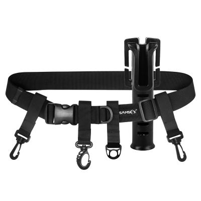 China SAMSFX Adjustable Buckle & Tether Fly Fishing Surf Mount Kayak Accessories Wader Wading Belt Straps Black for sale