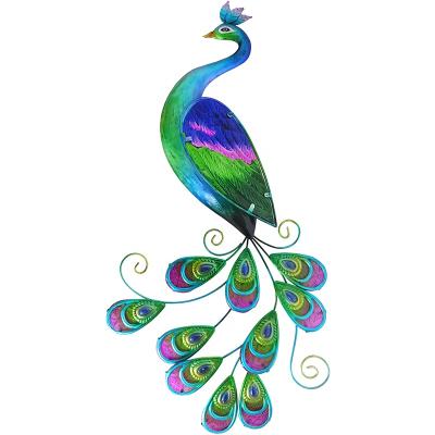 China Handmade Wall Art Decor Liffy Garden Metal Peacock Decoration for sale