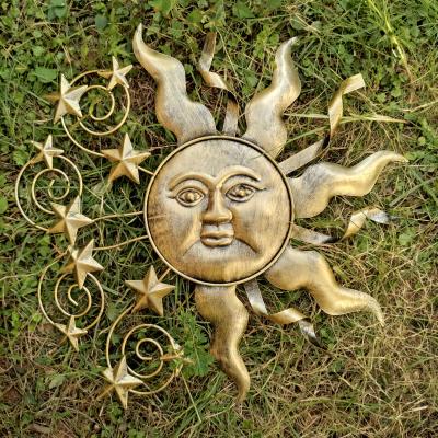 China Art Decor Liffy Metal Garden Home Decor Sunface Wall Art Decoration Metal Wall Decor for sale