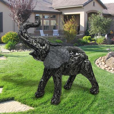 China Global Reality 3D Elephant Design Handmade Animal Garden Decor Modern Stone Craft Garden Statue for sale