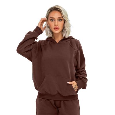 China Breathable High Quality Custom Sweatsuit Logo 2 Pieces Set Womens Hoodies Tracksuit Sweatshirt Casual Tracksuits for sale