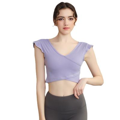 China Breathable Women Yoga Shirt Fitness Tank Tops Yoga Running Loose Crop Yoga Tops Sports Vest Women Sleeveless Tops for sale