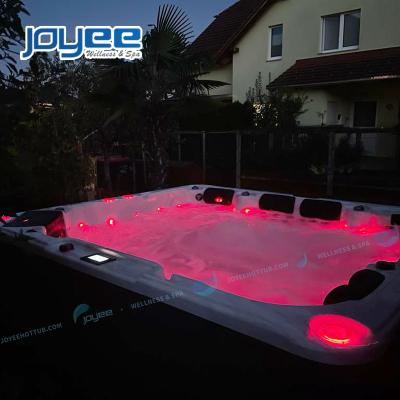 China JOYEE Modern Cheap Rectangular Outdoor Large Bathtub Spa 6 Seats Person Garden Hot Tubs For Sale for sale