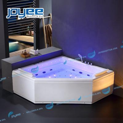 China JOYEE 2 people computer control corner whirlpool massage bathtub/spa neck waterfall/bathtub for home bathroom use hottub for sale