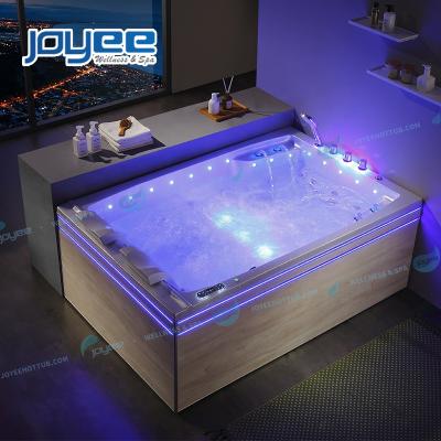 China JOYEE Popular Indoor Couples Double Side Hot Tub Pleasant Square Skirt Massage Bathtub 2 Sided ERC Skirted Bathtub For Home Shower for sale