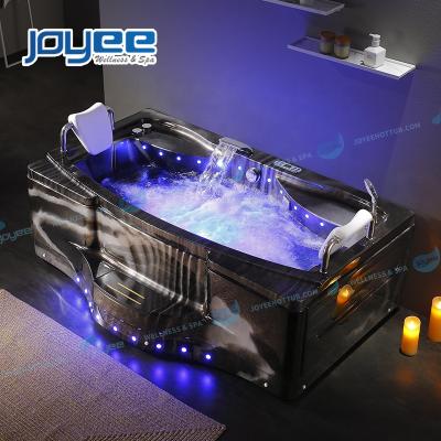 China JOYEE New Design 2 Computer Control Indoor Bathtub Black Acrylic Whirlpool Bathtub Air Bubble Massage People Jets Corner Bathtub For Sale for sale