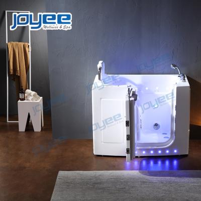 China JOYEE Computer Control Massage Door Elderly Old Man Safety Glass Walk In Tub Shower Combo Bathtub With Air Bubble Massage Jets for sale