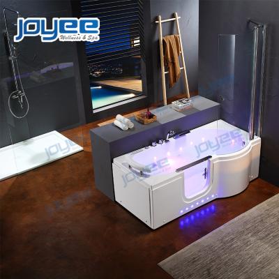 China Computer Control Small Size Corner Massage Jacuzzi Function Elderly Walk In Bathtub Walk In Soaking Hot Tub Glass Screen for sale