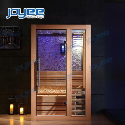 China JOYEE Computer Control Panel Custom Size Indoor Sauna Room 1-2 People Use Wood Glass Sauna Door And Steam Room Luxury Sauna Room for sale