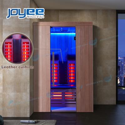 China JOYEE China Sauna Supplier Computer Control Panel Rectangle 1 Kinds 2 Person Infraspa Home Sauna Resting Far Infrared Thin Sauna Cabin for sale