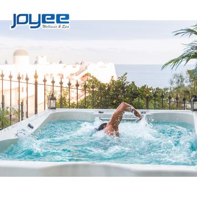 China JOYEE fiberglass combination pool spa prices modern balboa swim pool modern acrylic hot tub swimming pool with hydro jets for sale