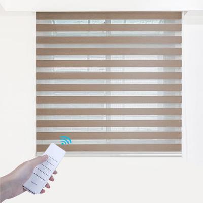 China Zebra Anti-UV Smart Blind Remote Battery Blackout Electric Motorized Roller Blinds Day and Night for Window for sale