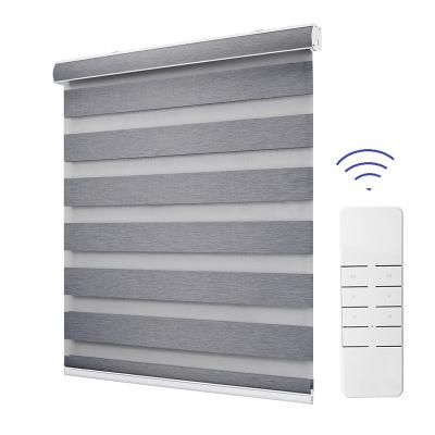 China Wholesale Anti-UV Integral Zebra Double Glazing Curtain Shade Day And Night Electric Roller Blinds Window Shutters For Living Room for sale