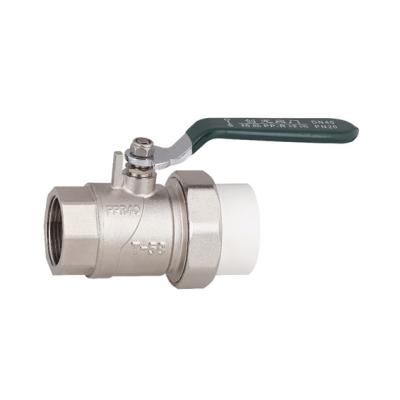 China Traditional Long Handle Nickel Plated Brass Thread Valve Copper Inner And Outer Ball Valve Gas for sale