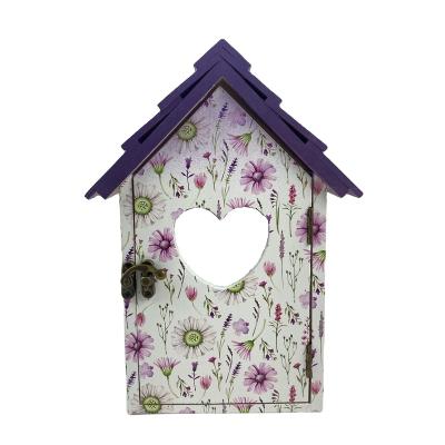 China Stored Pet House Bird Nest Diversify Color Print Hanging Tree Bird Hours With Door Solid To Court Bird House for sale