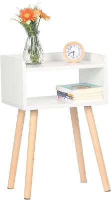 China High Quality Industrial Style White European Bedroom Color Nightstand Side Table With 2 Drawers for sale