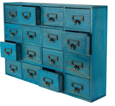 China Custom 16 Drawers Viable Apothecary Cabinet With Chests And Drawers Apothecary Cabinets Library Table Card Catalog Cabinet Herb Box for sale