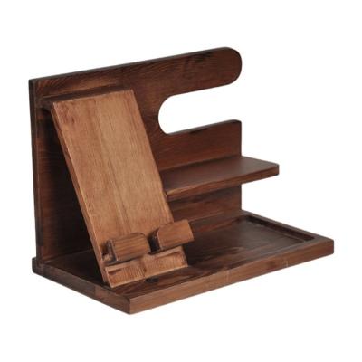 China Wholesale Wooden Office Desktop Cell Phone Stands Wooden Stand Desk Organizer for sale