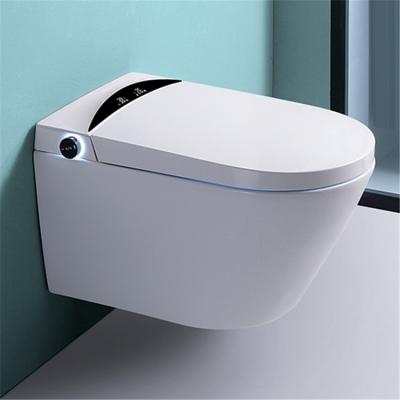 China Ceramic Rimless Electric Bathroom WC Toilet Bowl Back Wall Mounted Smart Automatic Double-Flux Wall Mounted Hung Smart Toilet With Bidet for sale