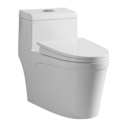 China Popular Economic White Large Shape Floor Strap Toilet Bowl One-Piece Double-Flow Design Toilet for sale