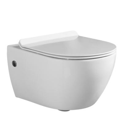 China Advanced Practical White Double-Flow Sanitary Ware Bathroom Commode WC Ceramic Wall Hanging Toilet for Villas Home Bathroom for sale