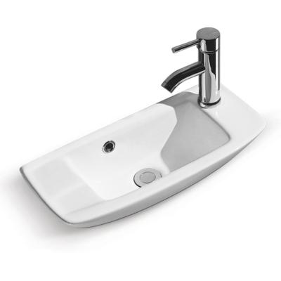 China Modern High Temperature Ceramic Ceramic Wall Hung Bathroom Sink Corner Washroom Wall Mounted Sink Wash Basin For Sale for sale